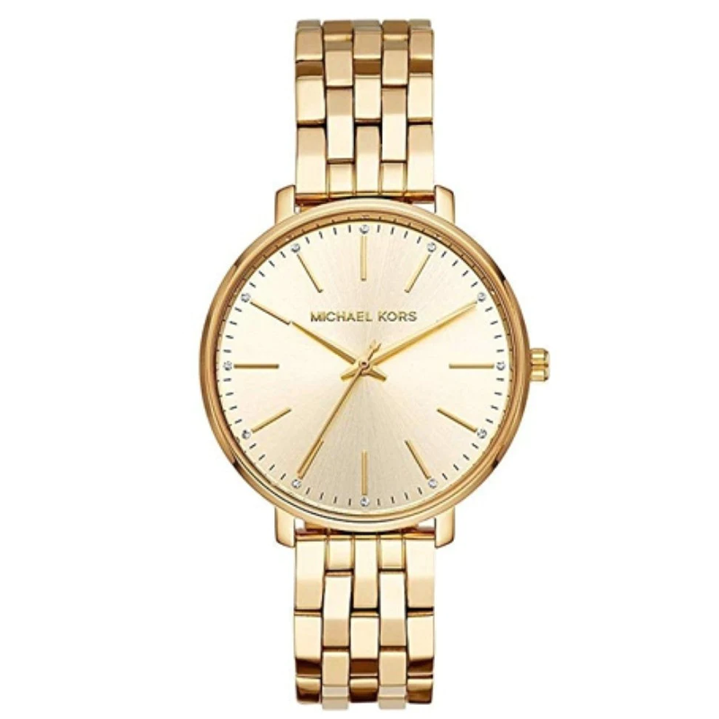 Shop Authentic Michael Kors Pyper Quartz Gold Dial Gold Steel Strap Watch For Women - MK3898 - Luxxuri