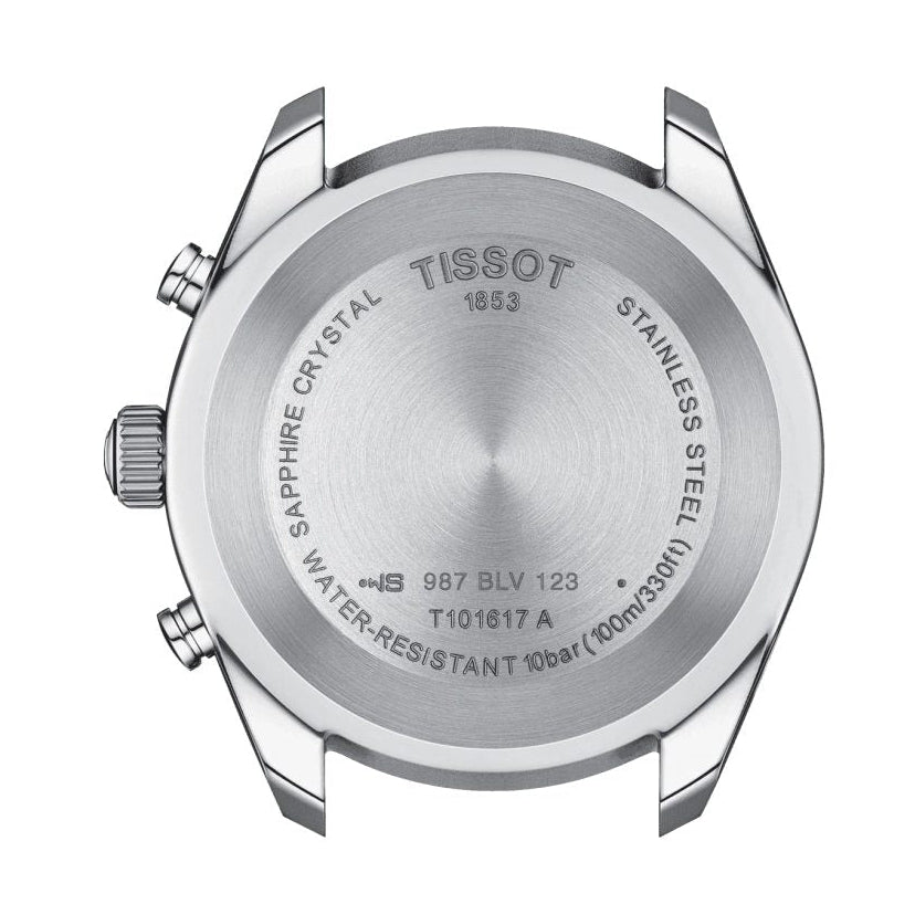 Tissot PR 100 Chronograph Blue Dial Silver Mesh Bracelet Watch for Men - T101.417.11.041.00