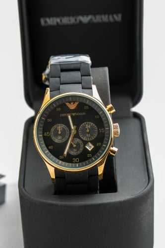 Emporio Armani Sportivo Quartz Black Dial Black Steel Strap Watch For Men - AR8023