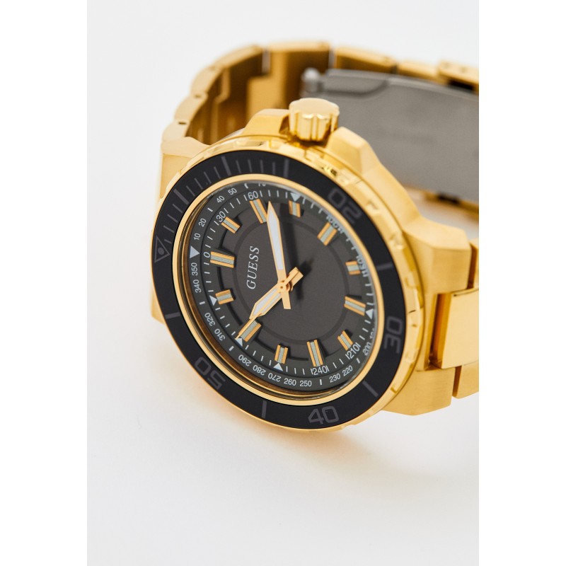 Guess Track Grey Dial Gold Steel Strap Watch for Men - GW0426G2