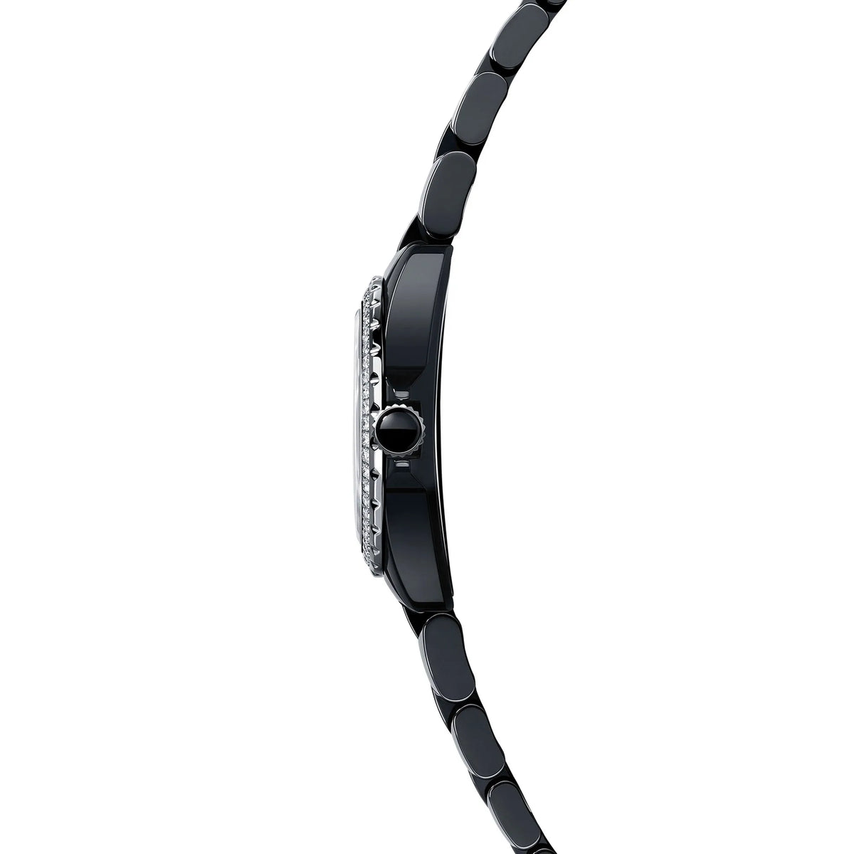 Shop Authentic Chanel J12 Diamonds Ceramic Black Dial Black Steel Strap Watch for Women - J12 H3108 - Luxxuri