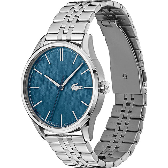 Lacoste Vienna Blue Dial Silver Steel Strap Watch for Men - 2011049