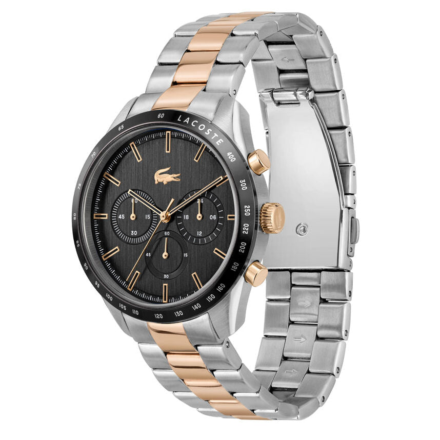 Lacoste Boston Gray Dial Two Tone Steel Strap Watch for Men - 2011112