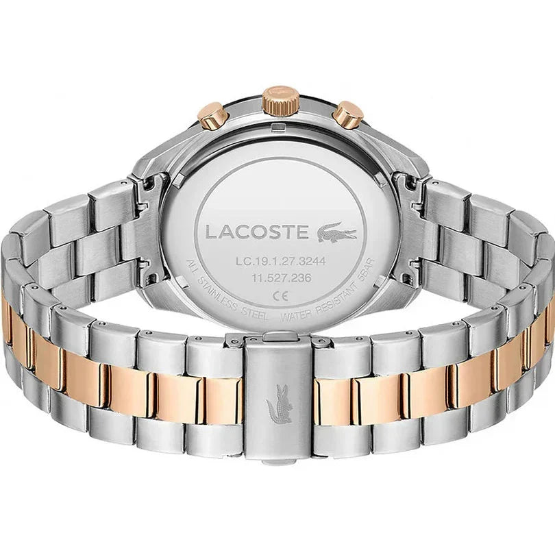 Lacoste Boston Gray Dial Two Tone Steel Strap Watch for Men - 2011112