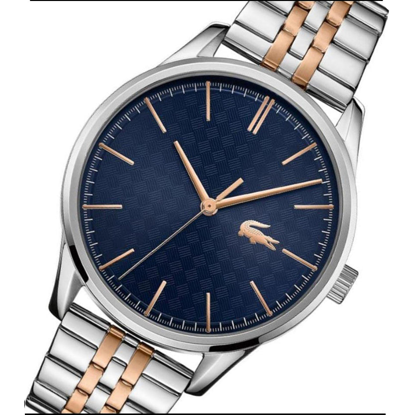 Lacoste Vienna Blue Dial Two Tone Steel Strap Watch for Men - 2011048