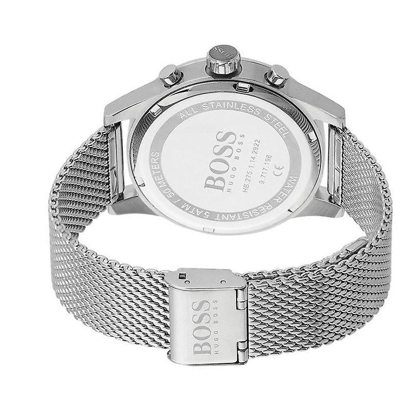 Hugo Boss Jet Chronograph Grey Dial Silver Mesh Bracelet Watch for Men - 1513440