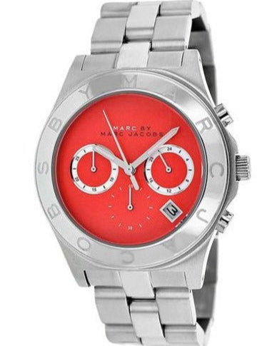 Marc Jacobs Blade Orange Dial Silver Steel Strap Watch for Women - MBM3306