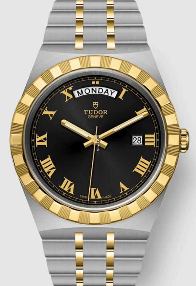 Tudor Royal Automatic Black Dial Two Tone Steel Strap Watch for Men - M28603-0003