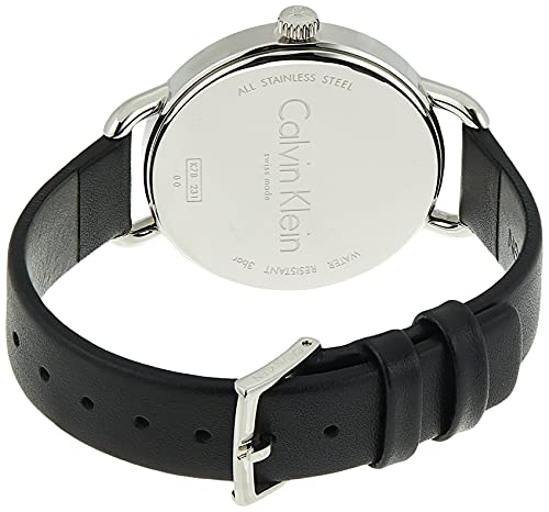 Calvin Klein Even Black Dial Black Leather Strap Watch for Women - K7B231CZ