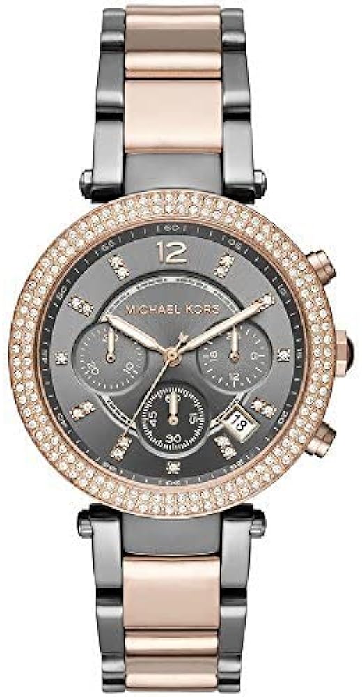 Shop Authentic Michael Kors Parker Chronograph Grey Dial Two Tone Steel Strap Watch For Women - MK6440 - Luxxuri