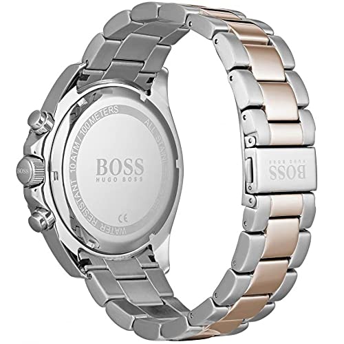Hugo Boss Ocean Edition Chronograph Black Dial Two Tone Steel Strap Watch for Men - 1513705