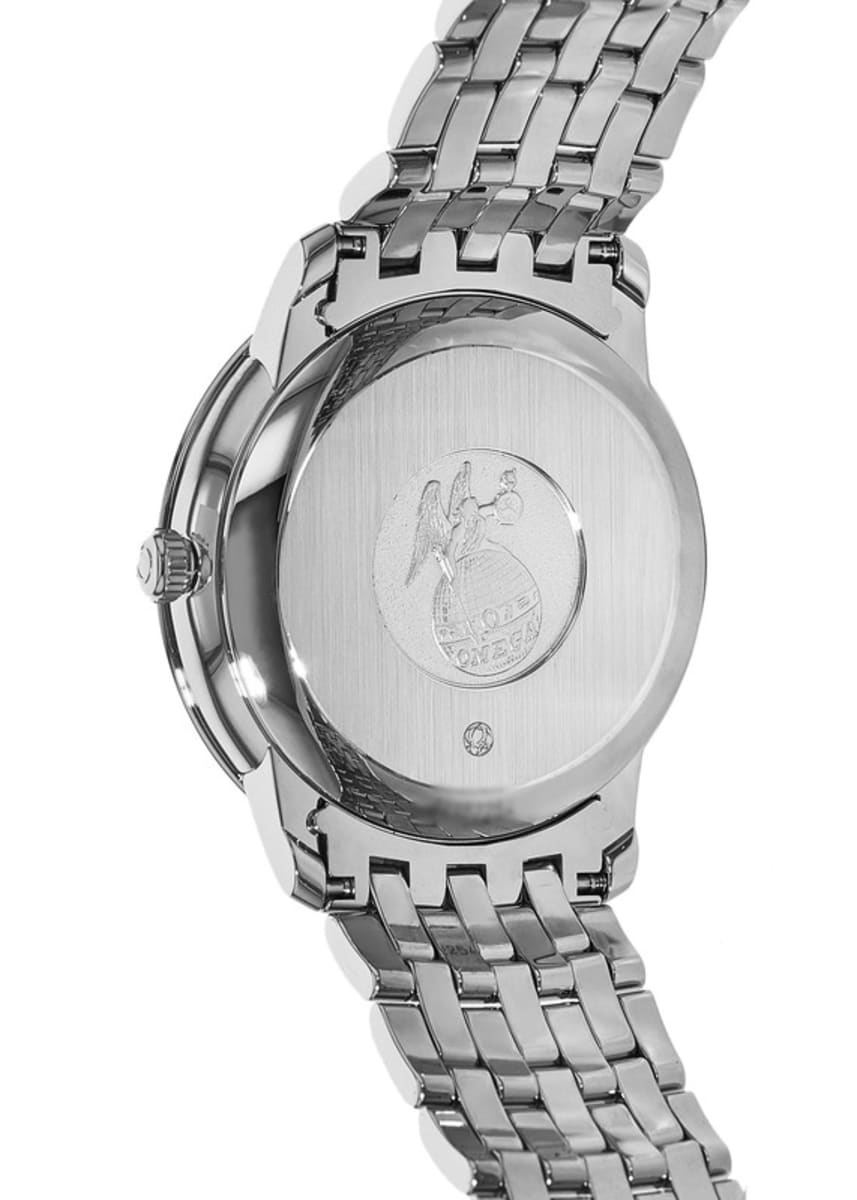 Omega De Ville Prestige Co-Axial Rhodium Silver Dial Silver Steel Strap Watch for Men - 424.10.40.20.02.001