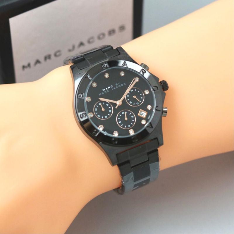 Marc Jacobs Blade Chronograph Blue Dial Blue Steel Strap Watch for Women - MBM8581