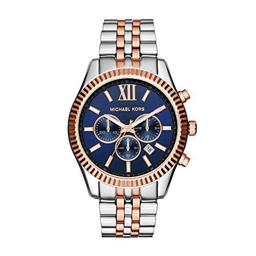 Shop Authentic Michael Kors Lexington Blue Dial Two Tone Steel Strap Watch for Men - MK8412 - Luxxuri
