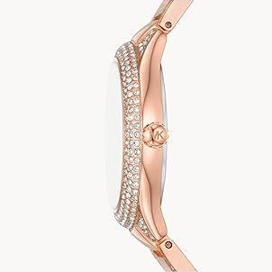 Michael Kors Sylvia Mother Of Pearl Dial Rose Gold Steel Strap Watch for Women - MK4656