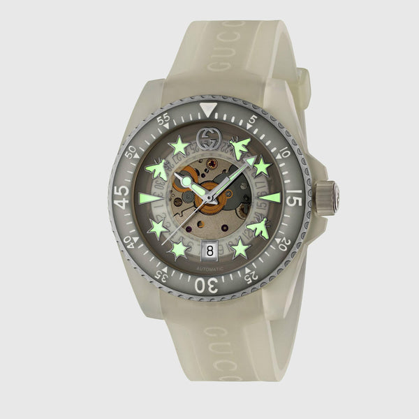 Shop Authentic Gucci Dive Automatic White Dial White Rubber Strap Unisex Watch - YA136342 - Luxxuri