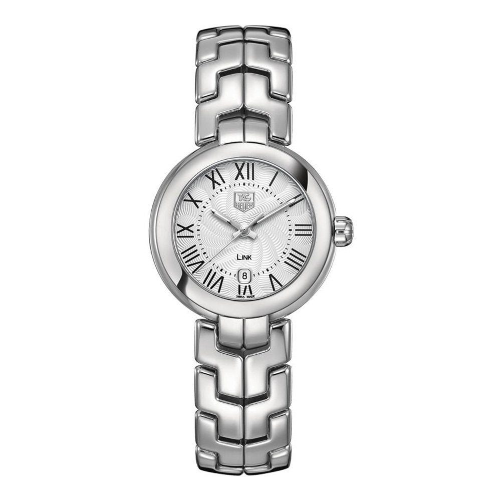 Shop Authentic Tag Heuer Link Roman Numeral Silver Dial Silver Steel Strap Watch for Women - WAT1416.BA0954 - Luxxuri