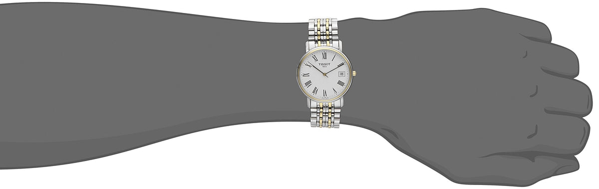 Tissot T Classic Desire White Dial Two Tone Watch For Men - T52.2.481.13