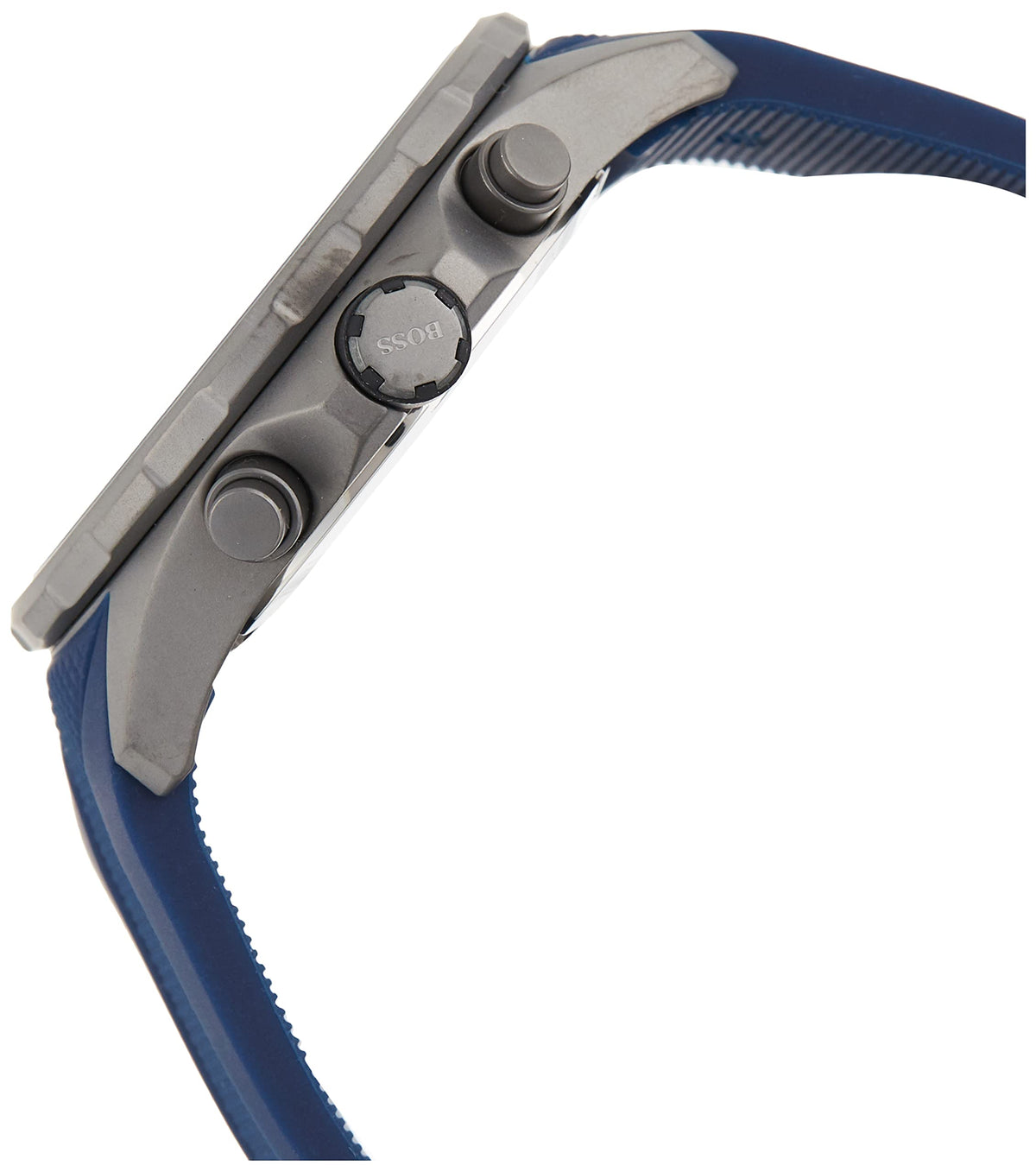 Hugo Boss Globetrotter Chronograph Blue Dial Blue Silicone Strap Watch for Men - 1513821