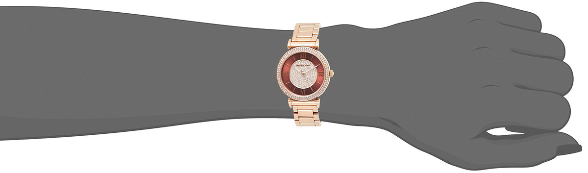 Michael Kors Catlin Quartz Rose Gold Dial Rose Gold Steel Strap Watch For Women - MK3412