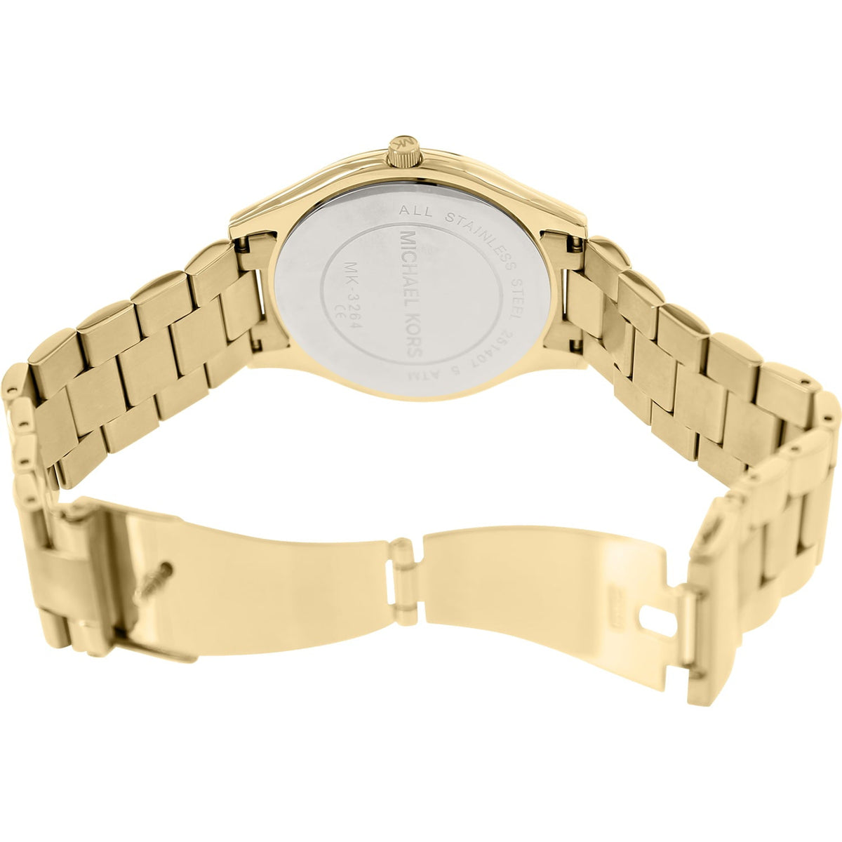 Michael Kors Slim Runway Pink Dial Rose Gold Steel Strap Watch for Women - MK3264