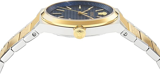 Shop Authentic Versace V-Auria Quartz Blue Dial Two Tone Steel Strap Watch for Men - VE0F00325 - Luxxuri