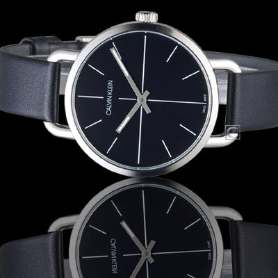 Calvin Klein Even Black Dial Black Leather Strap Watch for Women - K7B231CZ