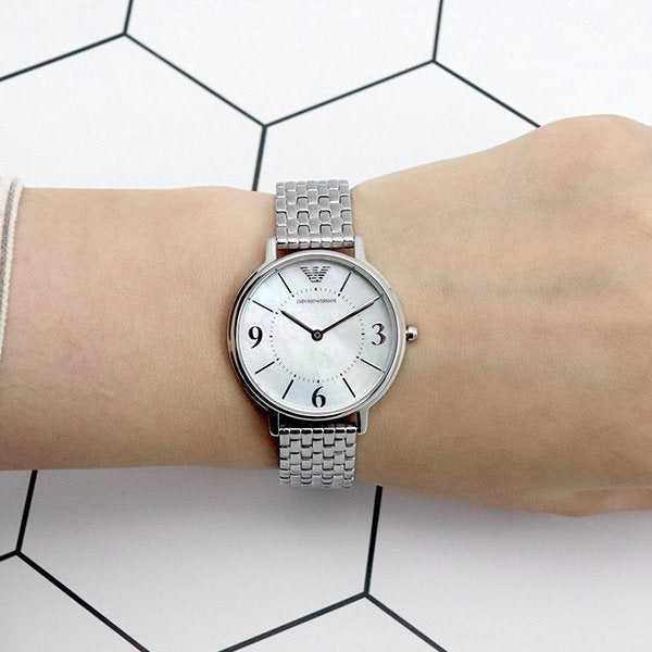 Emporio Armani Kappa Mother of Pearl Dial Silver Steel Watch For Women - AR2507