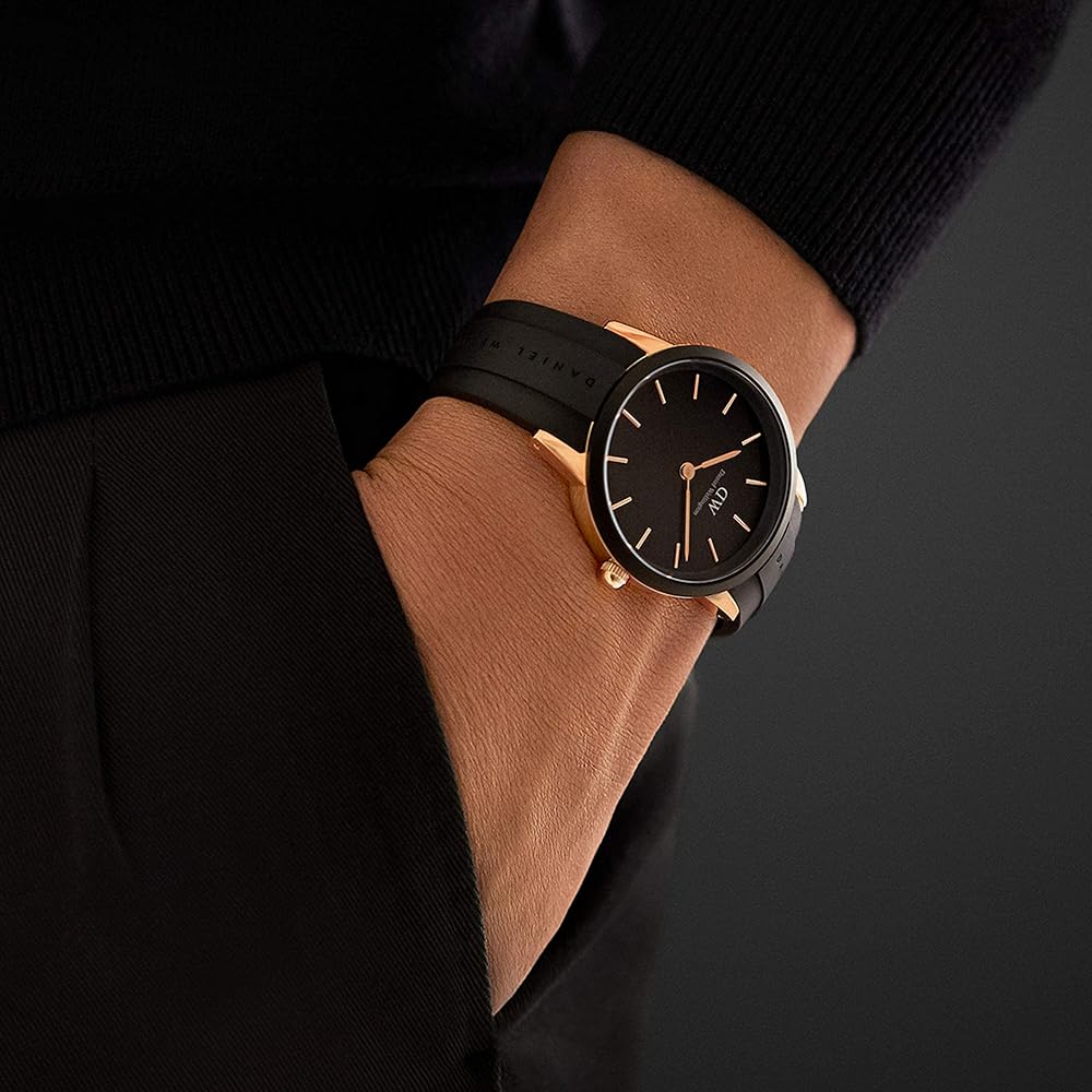 Daniel Wellington Iconic Motion Black Dial Rubber Strap 32mm Watch For Women - DW00100426