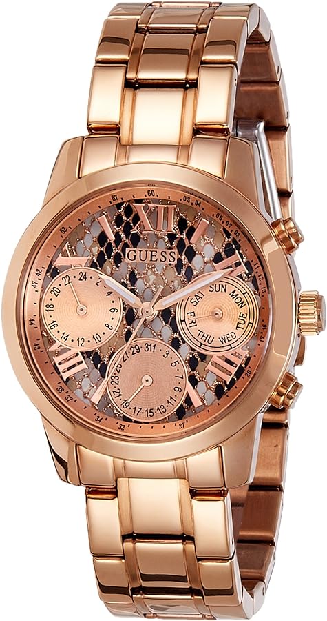 Guess Mini Sunrise Quartz Rose Gold Dial Rose Gold Steel Strap Watch For Women - W0448L9