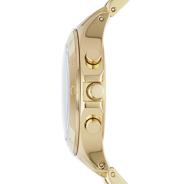 Marc Jacobs Blade Chronograph Blue Dial Gold Steel Strap Watch for Women - MBM3307