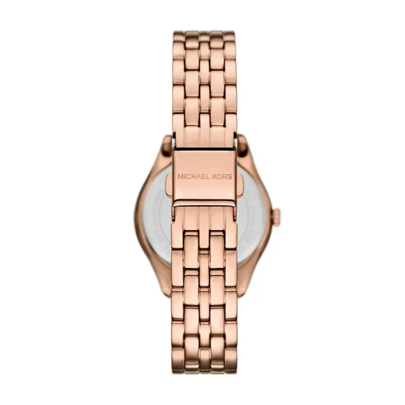 Michael Kors Harlowe Three-Hand Rose Gold Dial Rose Gold Steel Strap Watch for Women - MK4845