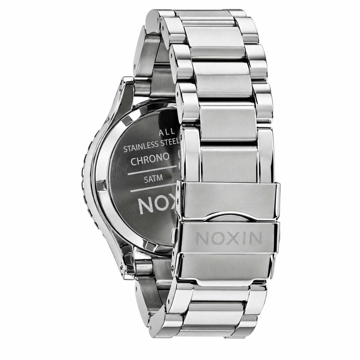 Nixon 42-20 Chrono Silver Dial Silver Steel Strap Watch for Men - A037-945