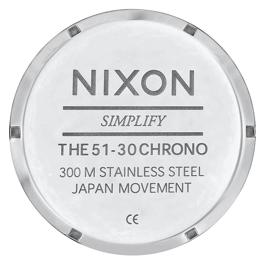 Nixon 51-30 Chrono Silver Dial Silver Steel Strap Watch for Men - A083-488