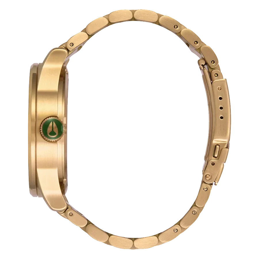 Nixon Sentry Green Dial Gold Steel Strap Watch for Men - A356-1919