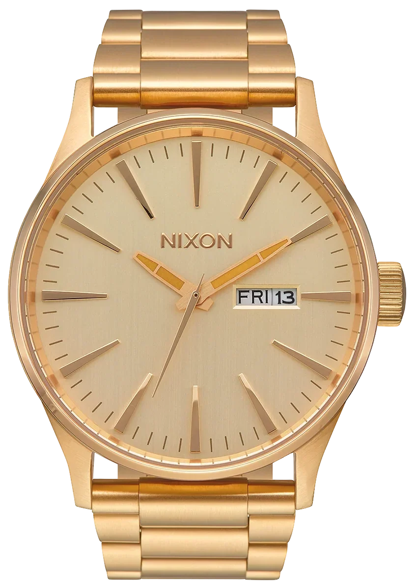 Nixon Sentry Gold Dial Gold Steel Strap Watch for Men - A356-502