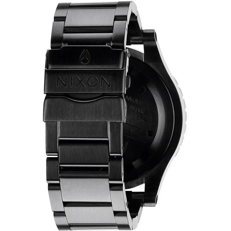 Nixon 48-20 Chrono Black Dial Black Steel Strap Watch for Men - A486-1320
