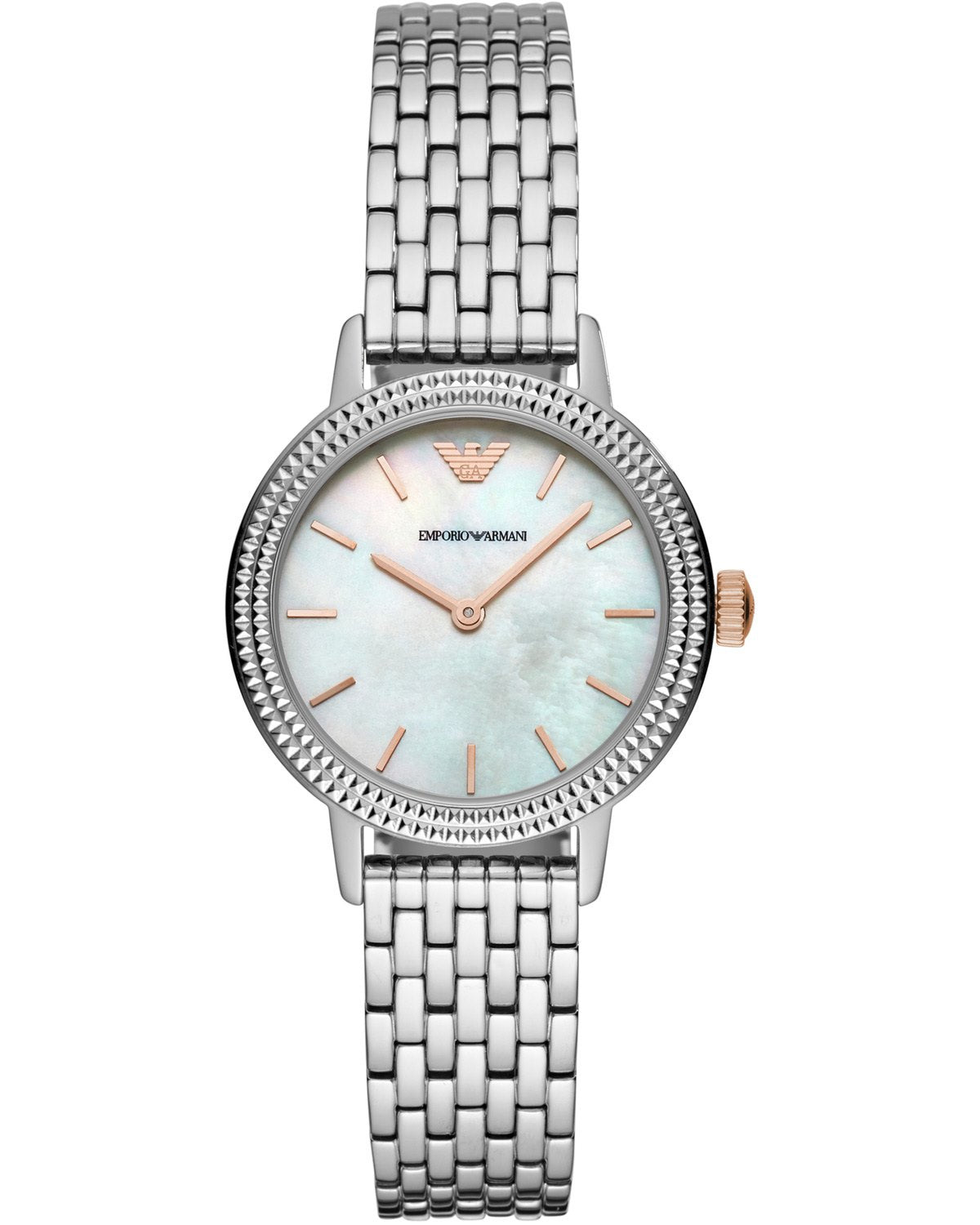 Emporio Armani Interchangeable Mother of Pearl Dial Silver Steel Strap Watch For Women - AR80020