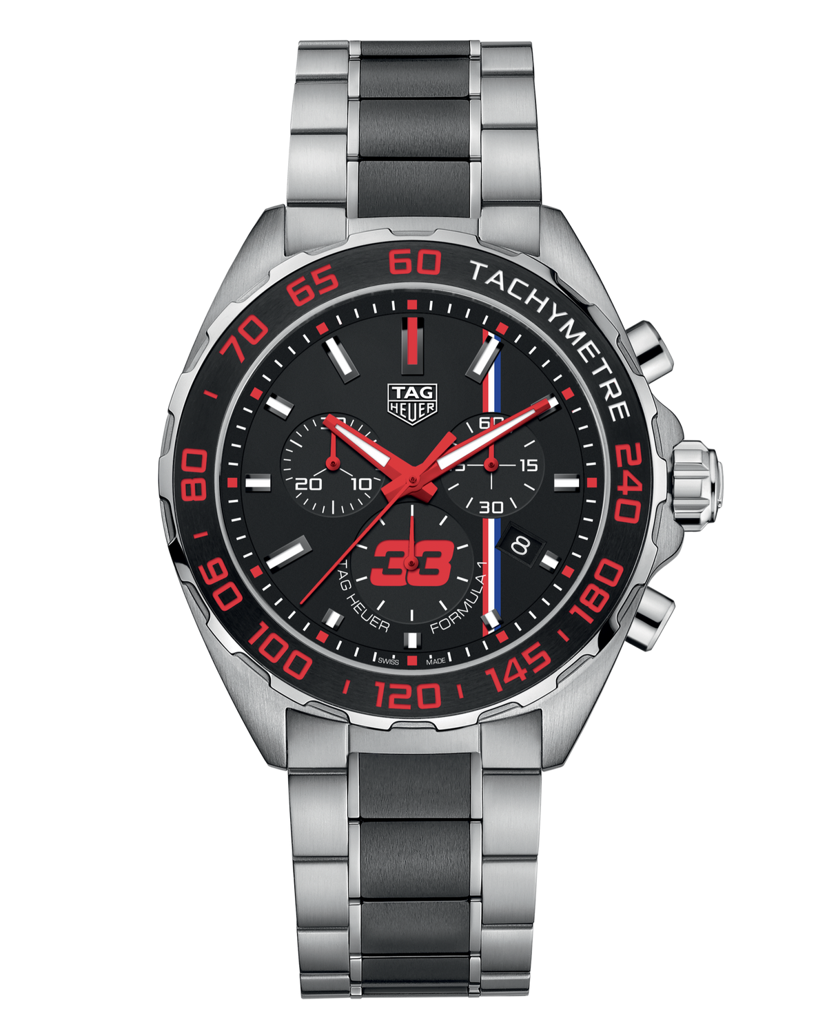 Tag Heuer Formula 1 Max Verstappen Limited Edition Grey Dial Two Tone Steel Strap Watch for Men - CAZ101U.BA0843