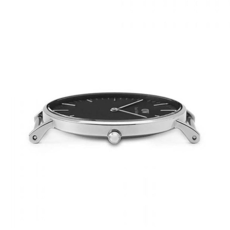 Daniel Wellington Classic Cornwall Black Dial Black Nylon Strap Watch For Women - DW00100149