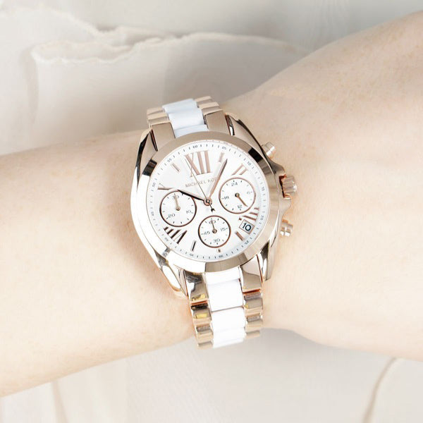Michael Kors Bradshaw Silver Dial Two Tone Steel Strap Watch for Women - MK5907