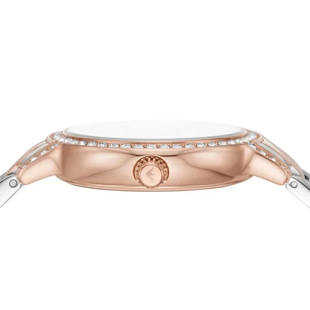 Emporio Armani Cleo Mother of Pearl Dial Two Tone Steel Strap Watch For Women - AR11499