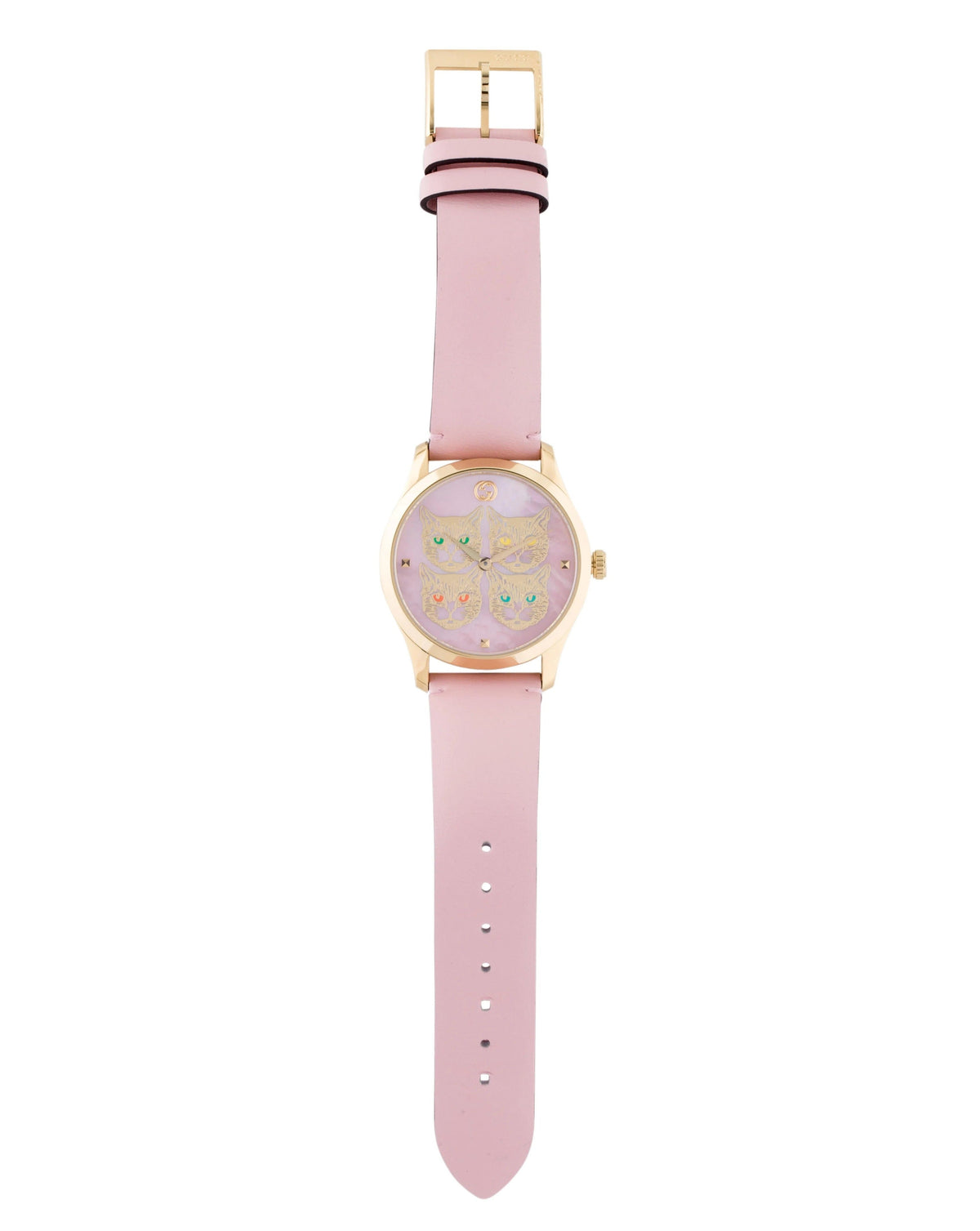 Gucci G Timeless Quartz Mother of Pearl Dial Pink Leather Strap Watch For Women - YA1264132