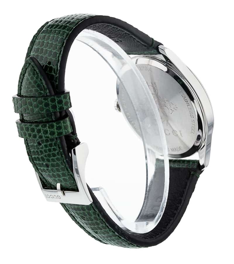 Gucci G-Timeless Green Mother of Pearl Dial Green Leather Strap Watch For Women - YA126585