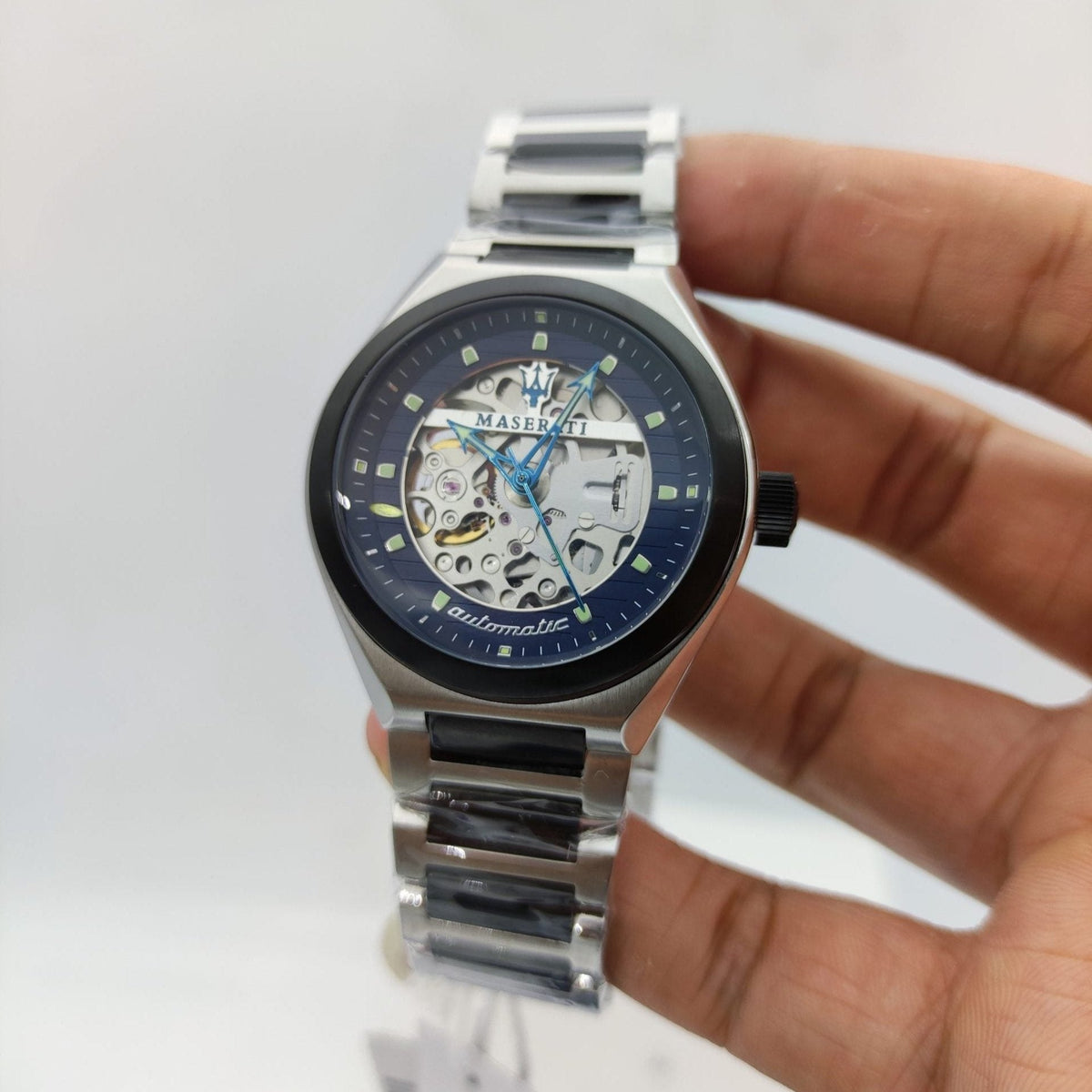 Maserati Triconic Automatic Skeleton Blue Dial Watch For Men - R8823139001