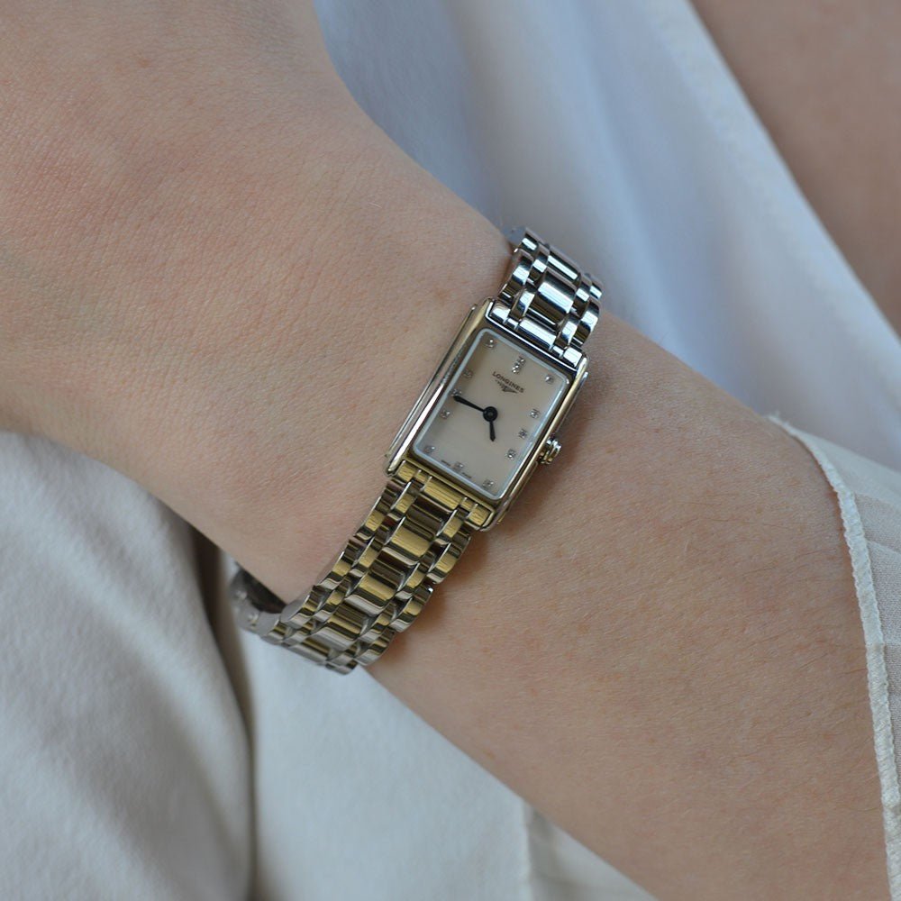 Longines Dolcevita Diamonds Mother of Pearl Dial Silver Steel Strap Watch for Women - L5.258.4.87.6