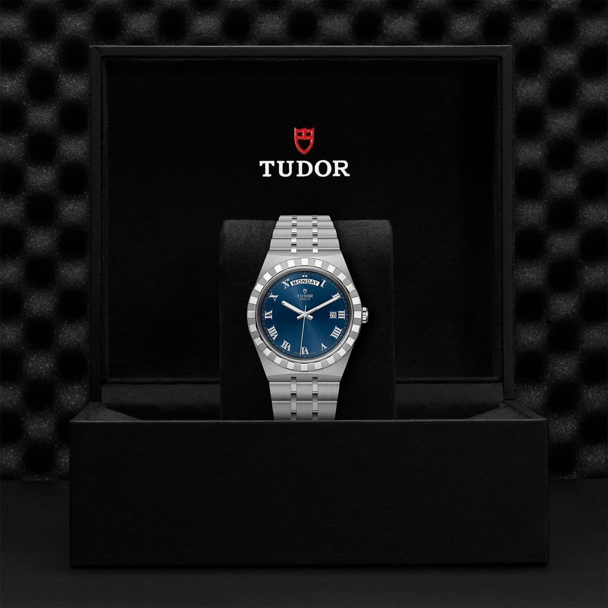 Tudor Royal Automatic Blue Dial Silver Steel Strap Watch for Men - M28600-0005