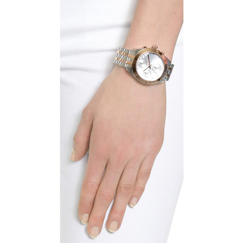 Marc Jacobs Peeker Chronograph Silver Two Tone Steel Strap Watch for Women - MBM3369