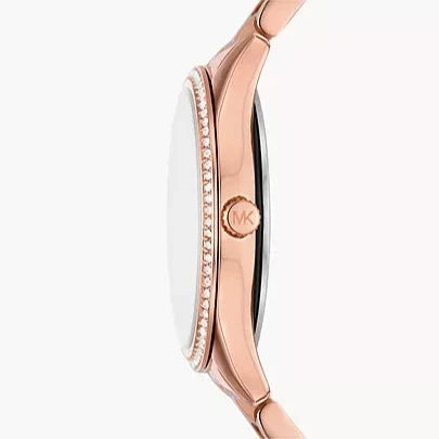 Michael Kors Lauryn Three-Hand Crystals Rose Gold Dial Rose Gold Steel Strap Watch for Women - MK4736