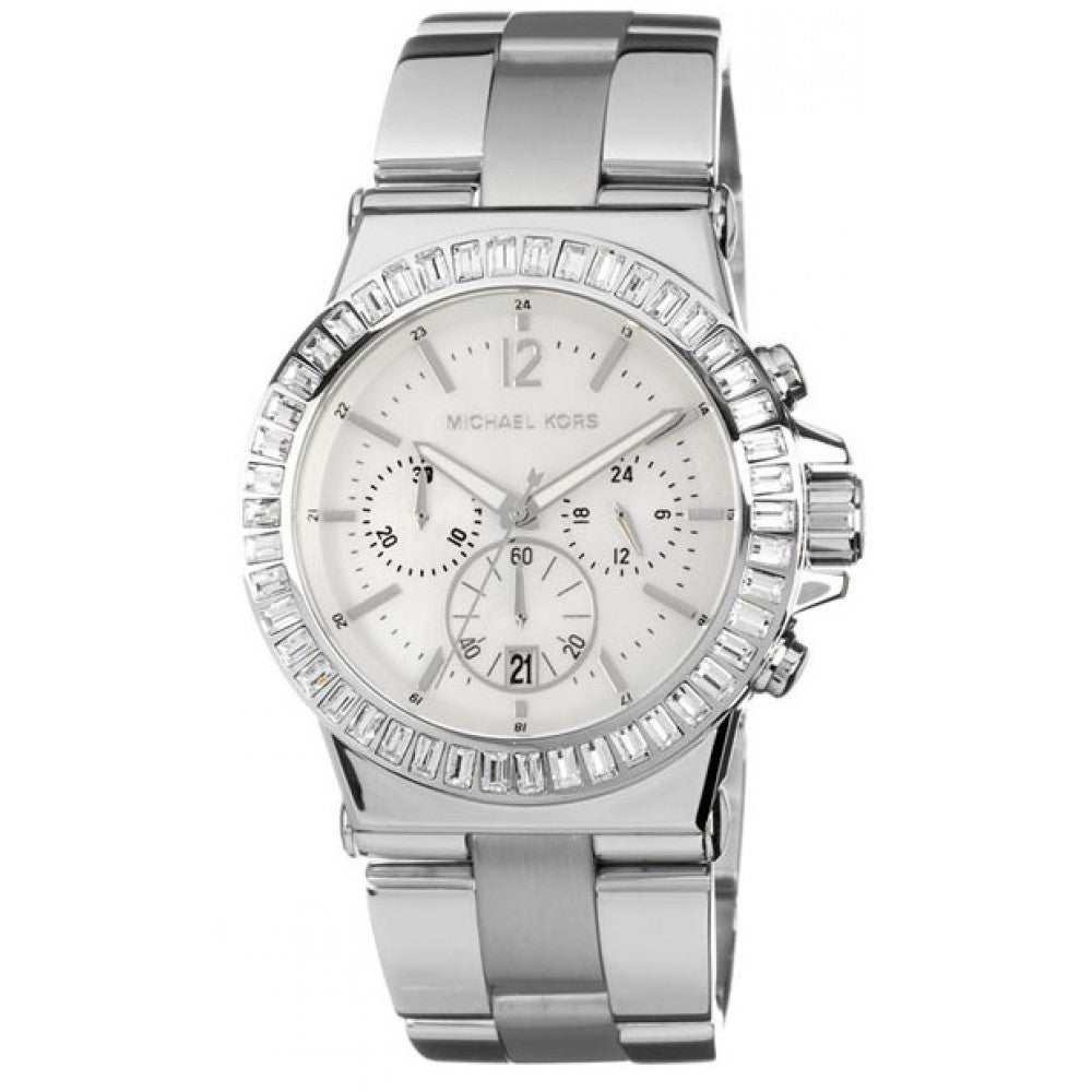 Shop Authentic Michael Kors Dylan Glitz Chronograph White Dial Silver Steel Strap Watch For Women - MK5411 - Luxxuri